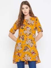 Ruhaans Women Mustard Printed Tunic