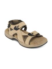 Woodland Men Khaki Leather Sandals