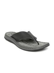 Woodland Men Black Leather Sandals