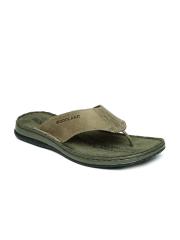 Woodland Men Olive Green Leather Sandals