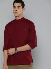 The Indian Garage Co Men Maroon Solid Kurta