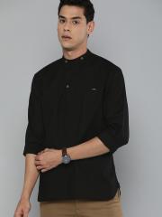 The Indian Garage Co Men Black Solid Kurta