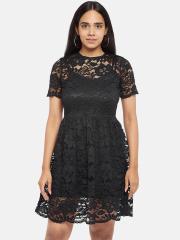 People Women Black Lace Dress