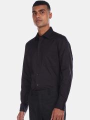 Arrow Men Black Striped Formal Shirt