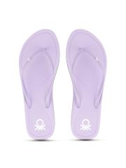 United Colors of Benetton Women Solid Purple Flip Flops