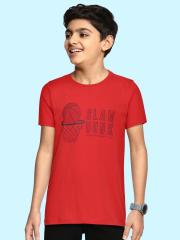 Allen Solly Junior Boys Red Printed T-shirt