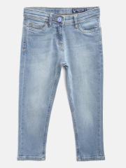 Allen Solly Junior Girls Blue Faded Stretchable Jeans