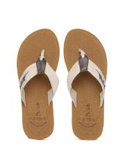 Flipside Men Beige & Brown Flip-Flops