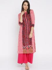 Vishudh Women Pink Printed Kurta