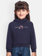 Tommy Hilfiger Girls Navy Blue Embellished Sweatshirt