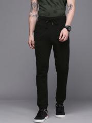 WROGN Men Black Slim Fit Joggers with Camouflage Print Detailing