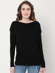 Vero Moda Women Black Solid Pullover Sweater