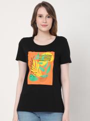 Vero Moda Women Black Printed T-shirt