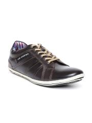 Lee Cooper Men Brown Solid Leather Sneakers