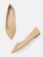 Carlton London Women Beige Solid Ballerinas