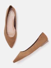 Carlton London Women Tan Brown Solid Ballerinas