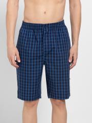 Jockey Men Blue Checked Regular Shorts