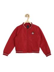 Allen Solly Junior Boys Red Solid Bomber Jacket