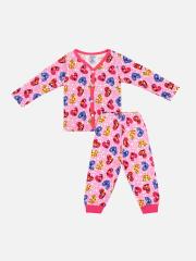 Bodycare Kids Girls Pink Printed Night Suit