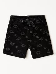 Juniors by Lifestyle Boys Black Printed Regular Shorts