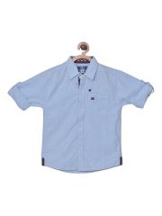 612 league Boys Blue Opaque Casual Shirt