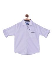 612 league Boys White Opaque Casual Shirt