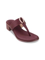 Mochi Women Maroon Block Sandals