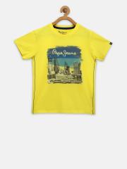 Pepe Jeans Boys Yellow Printed T-shirt