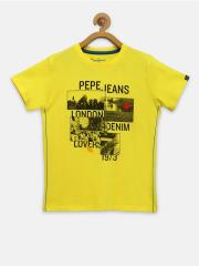 Pepe Jeans Boys Yellow Printed T-shirt