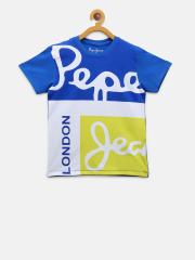 Pepe Jeans Boys Blue Printed T-shirt