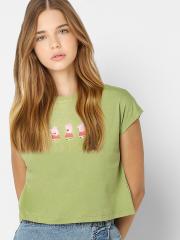 ONLY Women Green Printed T-shirt