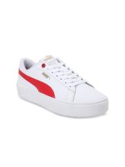 Puma Women White & Red Colourblocked Sneakers