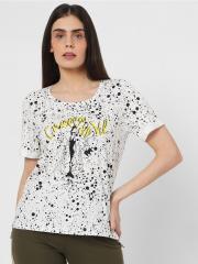 Vero Moda Women White Printed T-shirt