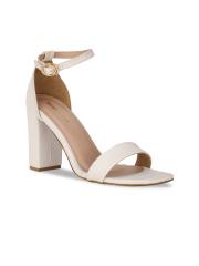 Bruno Manetti Women White PU Block Sandals