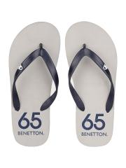 United Colors of Benetton Men White Printed Flip Flops