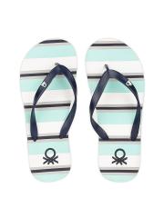 United Colors of Benetton Men White Printed Flip Flops