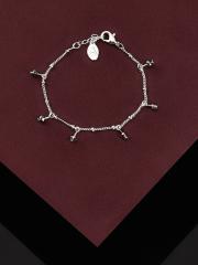 Accessorize London Women Silver Facet Droplet Bracelet Gifting