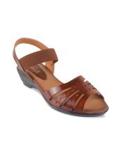 Catwalk Women Tan Leather Wedge Sandals