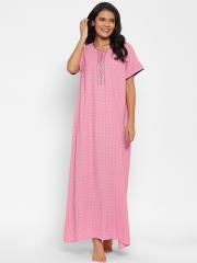 Sweet Dreams Women Pink Printed Nightdress