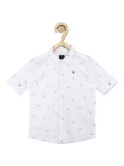 Allen Solly Junior Boys White Opaque Casual Shirt