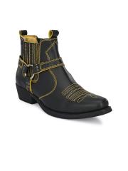 Delize Men Black Flat Boots