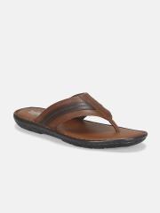 Roadster Men Tan & Brown Leather Comfort Sandals