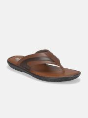 Roadster Men Tan & Brown Leather Comfort Sandals