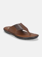 Roadster Men Tan & Brown Leather Comfort Sandals