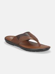 Roadster Men Tan & Brown Leather Comfort Sandals