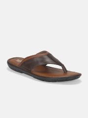 Roadster Men Tan & Brown Leather Comfort Sandals