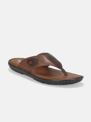 Roadster Men Tan & Brown Leather Comfort Sandals