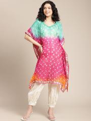 Varanga Women Pink Printed Kaftan Kurta