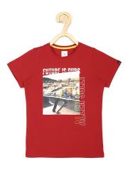 Allen Solly Junior Boys Red Printed T-shirt