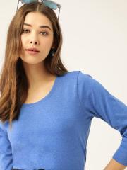 DressBerry Women Blue Solid T-shirt